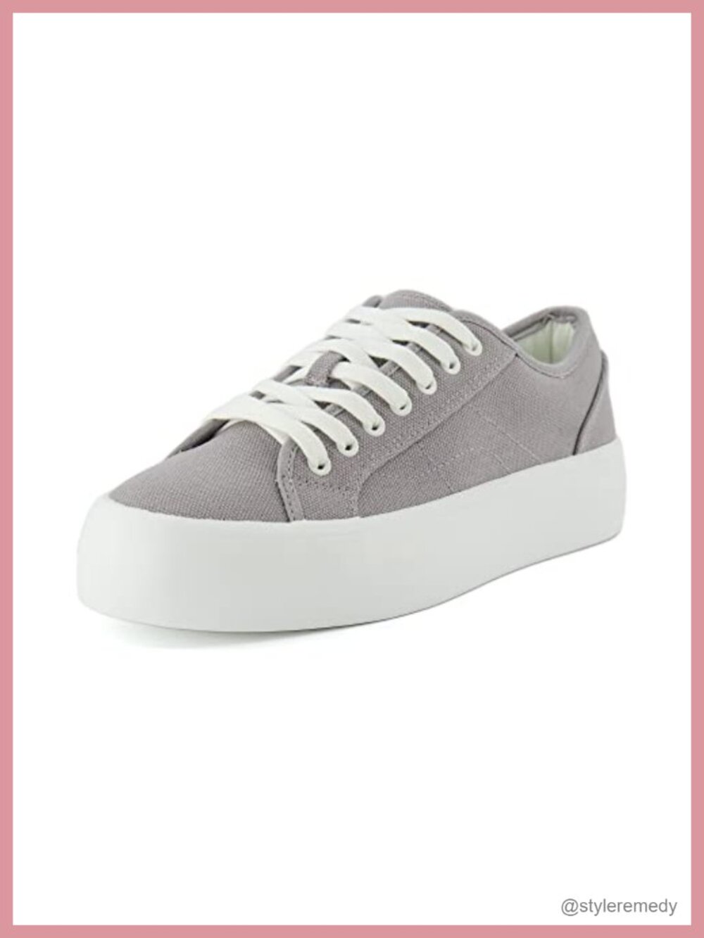Canvas Platform Sneakers Memory Foam Comfort Lace Up Casual